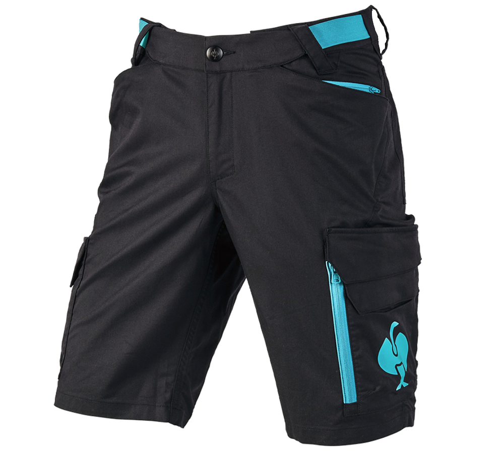 Pantalons de travail: Short e.s.trail + noir/lapis turquoise