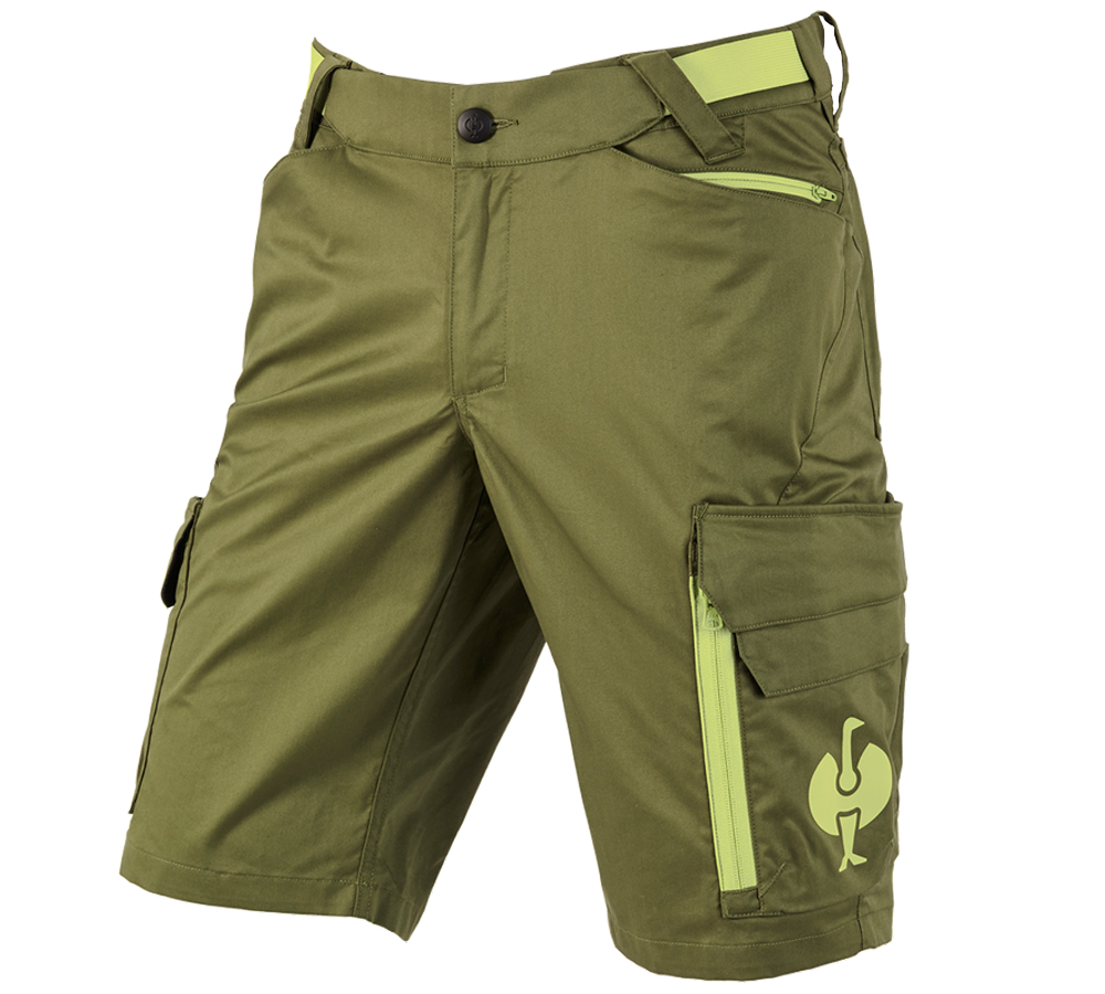 Pantalons de travail: Short e.s.trail + vert genévrier/vert citron