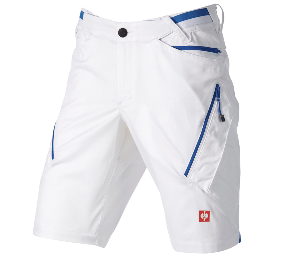 Pantalons de travail: Short à poches multiples e.s.ambition + blanc/bleu gentiane