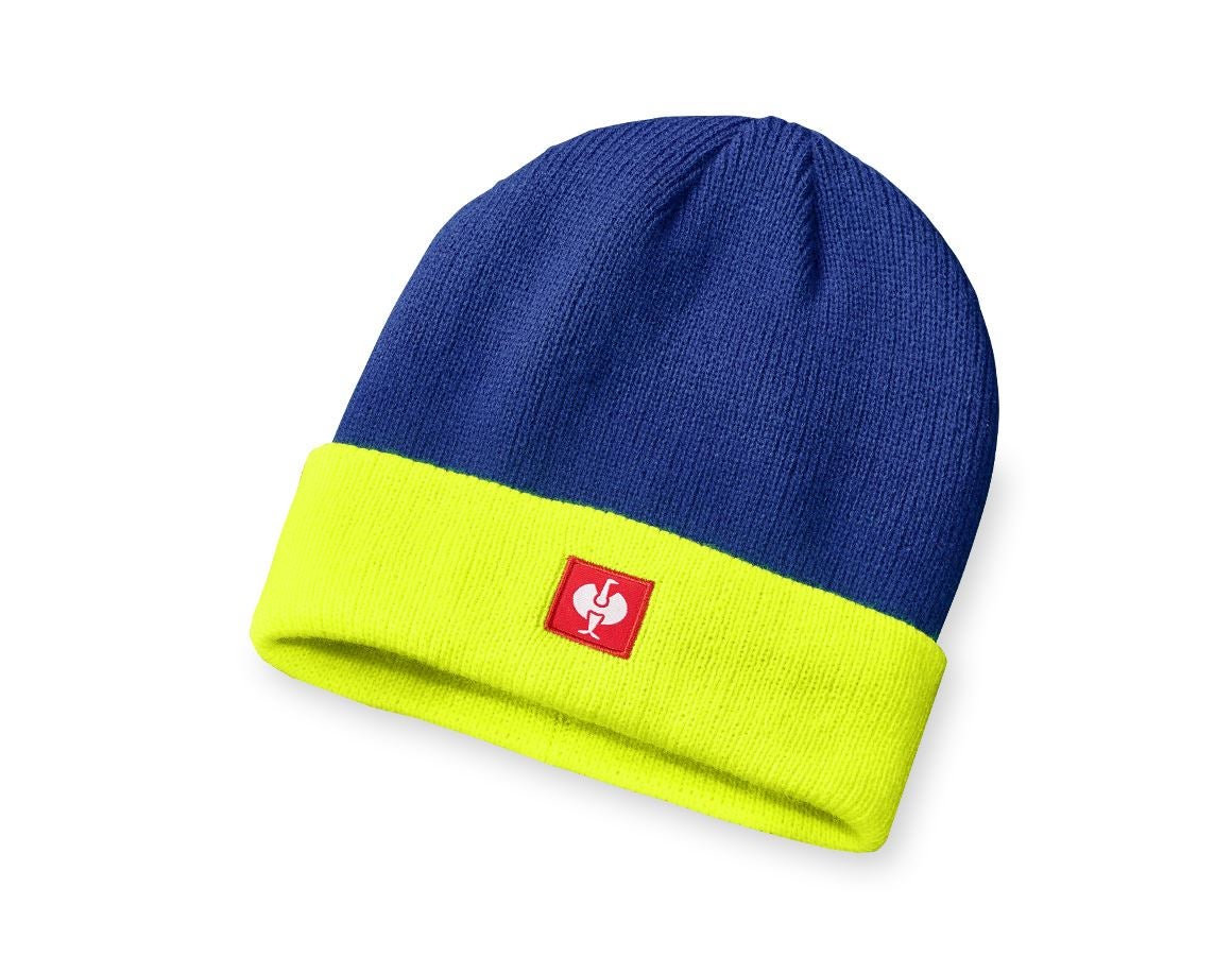 Accessoires: Bonnet tricoté e.s.motion 24/7 + bleu royal/jaune fluo