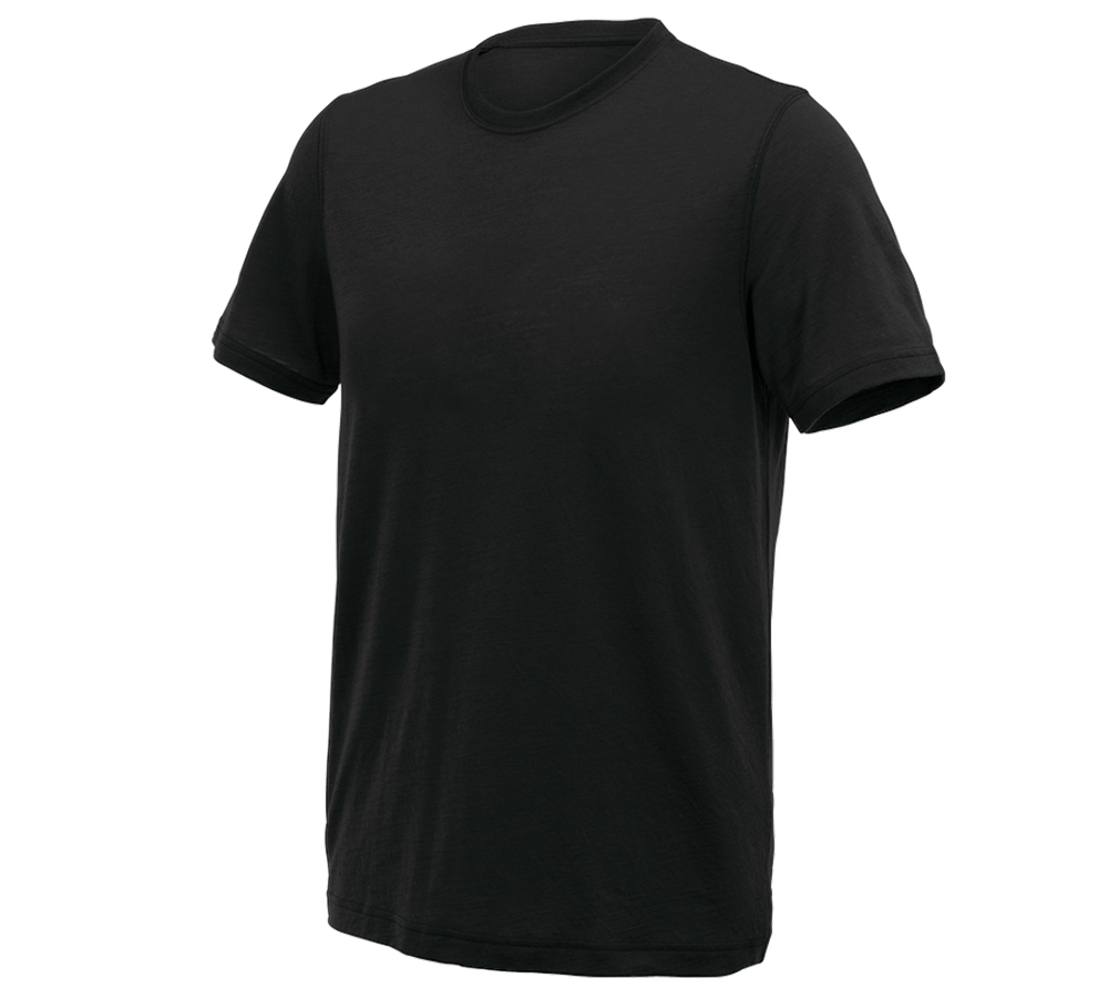 Shirts & Co.: e.s. T-Shirt Merino light + schwarz
