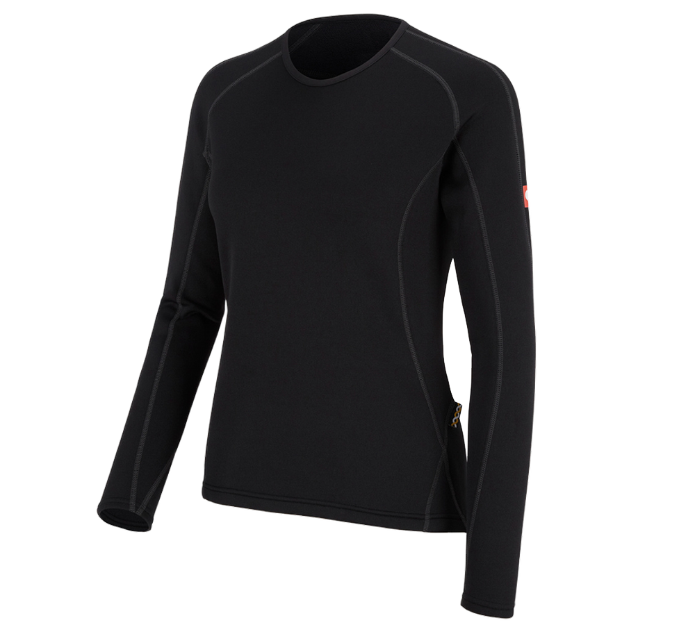 Froid: e.s. Fonct-Longsleeve thermo stretch-x-warm,femmes + noir
