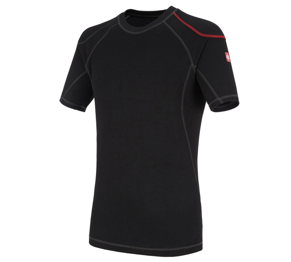 Froid: e.s. T-shirt-fonctionnel basis-warm + noir
