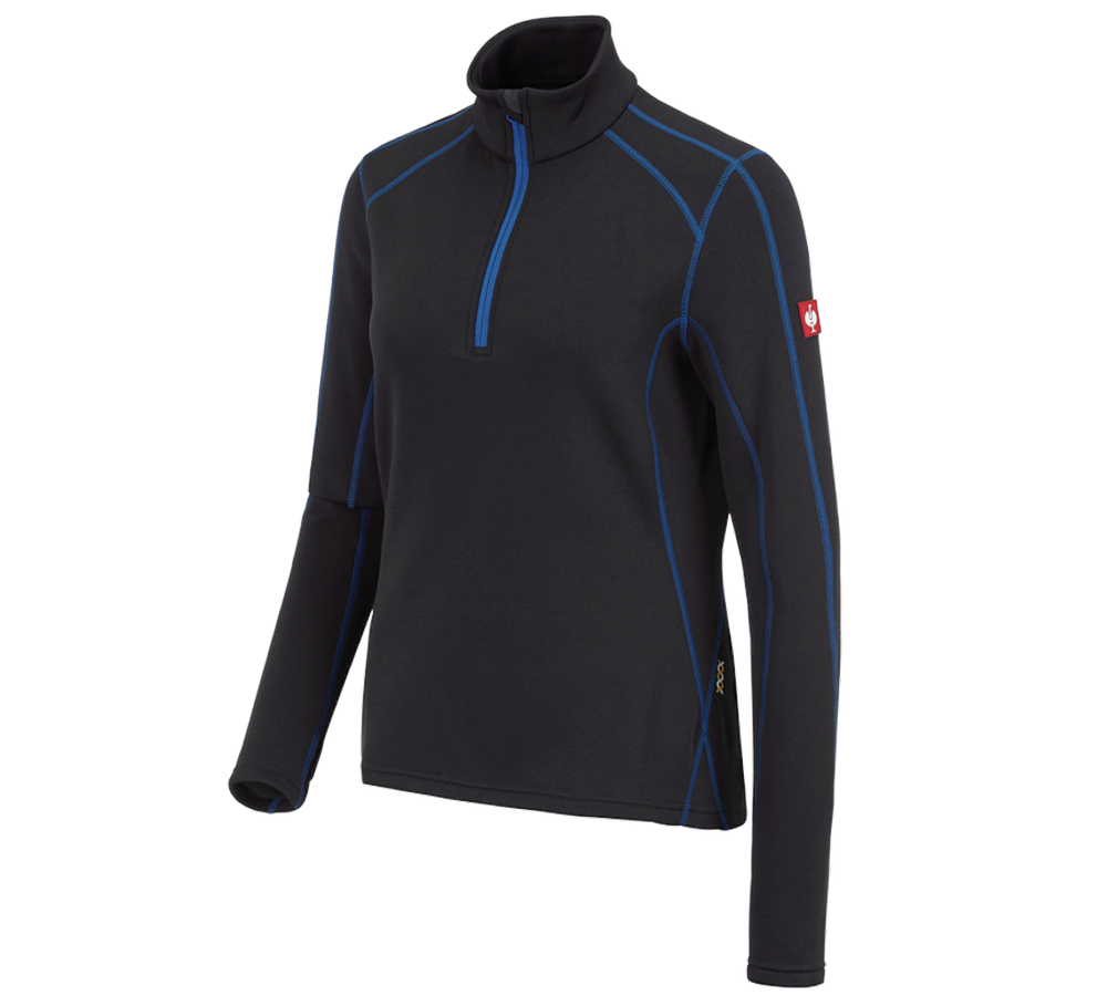 Shirts & Co.: Funkt.-Troyer thermo stretch e.s.motion 2020, Da. + graphit/enzianblau