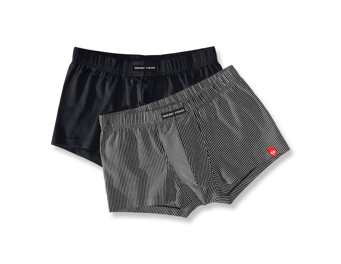 Unterwäsche | Thermokleidung: e.s. Modal Pants, 2er Pack + schwarz+schwarz/weiß gestreift