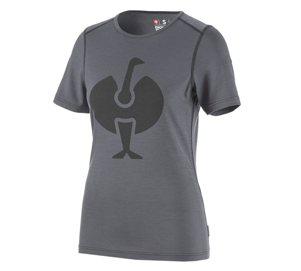 Froid: e.s. T-Shirt Merino, femmes + ciment/graphite