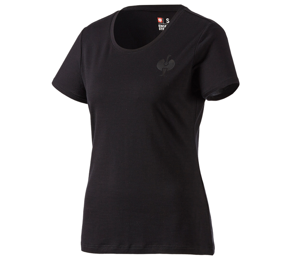 Hauts: T-Shirt Merino e.s.trail, femmes + noir