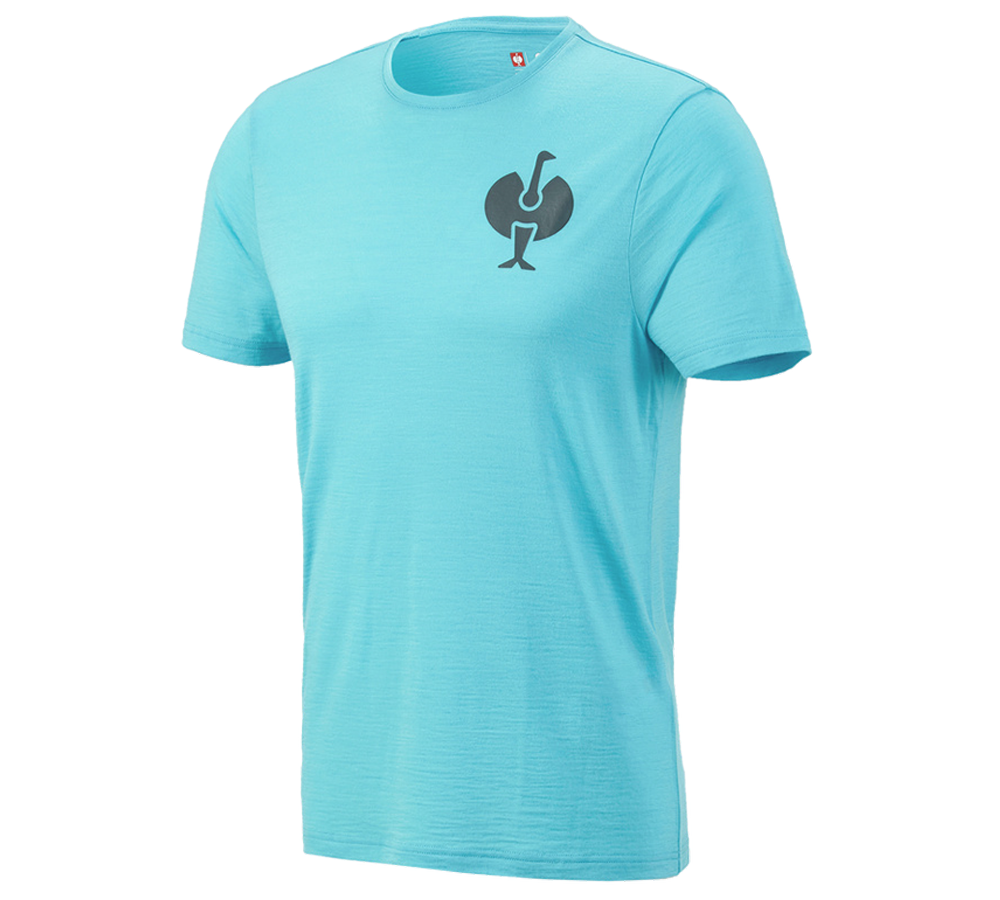Hauts: T-Shirt Merino e.s.trail + lapis turquoise/anthracite