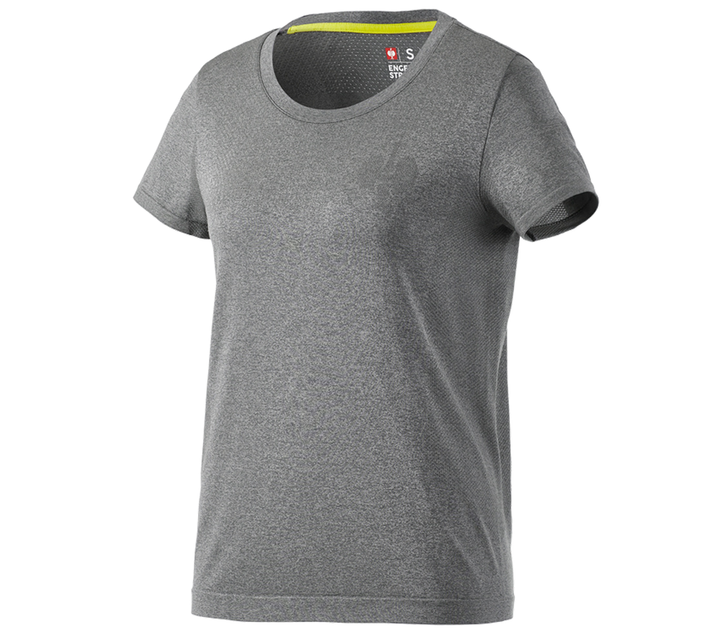 Bekleidung: T-Shirt seamless e.s.trail, Damen + basaltgrau melange