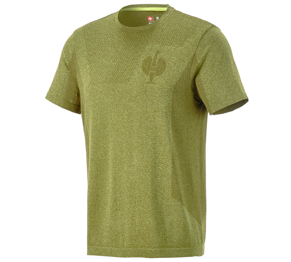 Hauts: T-Shirt seamless e.s.trail + vert genévrier mélange