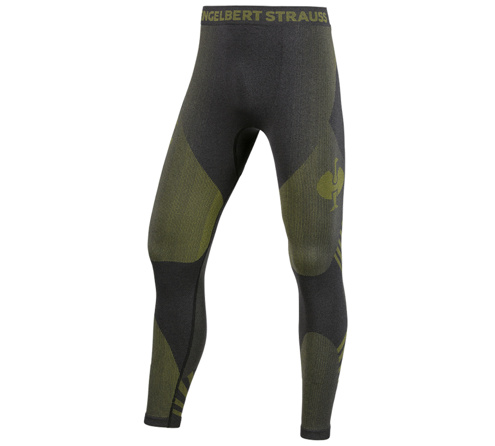 Sous-vêtements | Vêtements thermiques: Fonction-Long Pants e.s.trail seamless-warm + noir/jaune acide