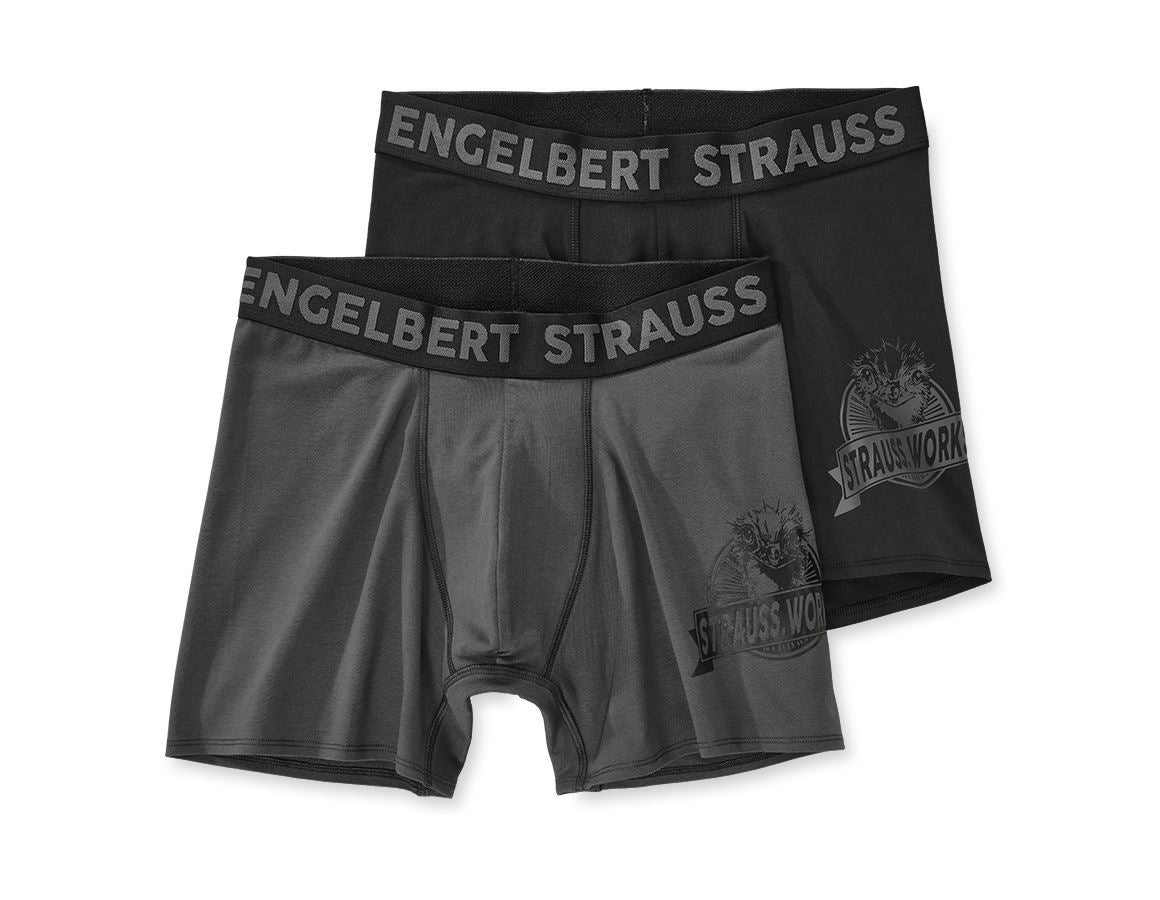 Bekleidung: Longleg Pants e.s.iconic, 2er Pack + carbongrau+schwarz