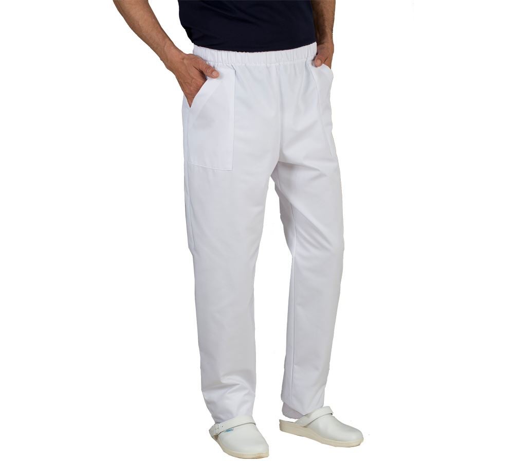 Pantalons de travail: Pantalon élastique Lanzarote + blanc