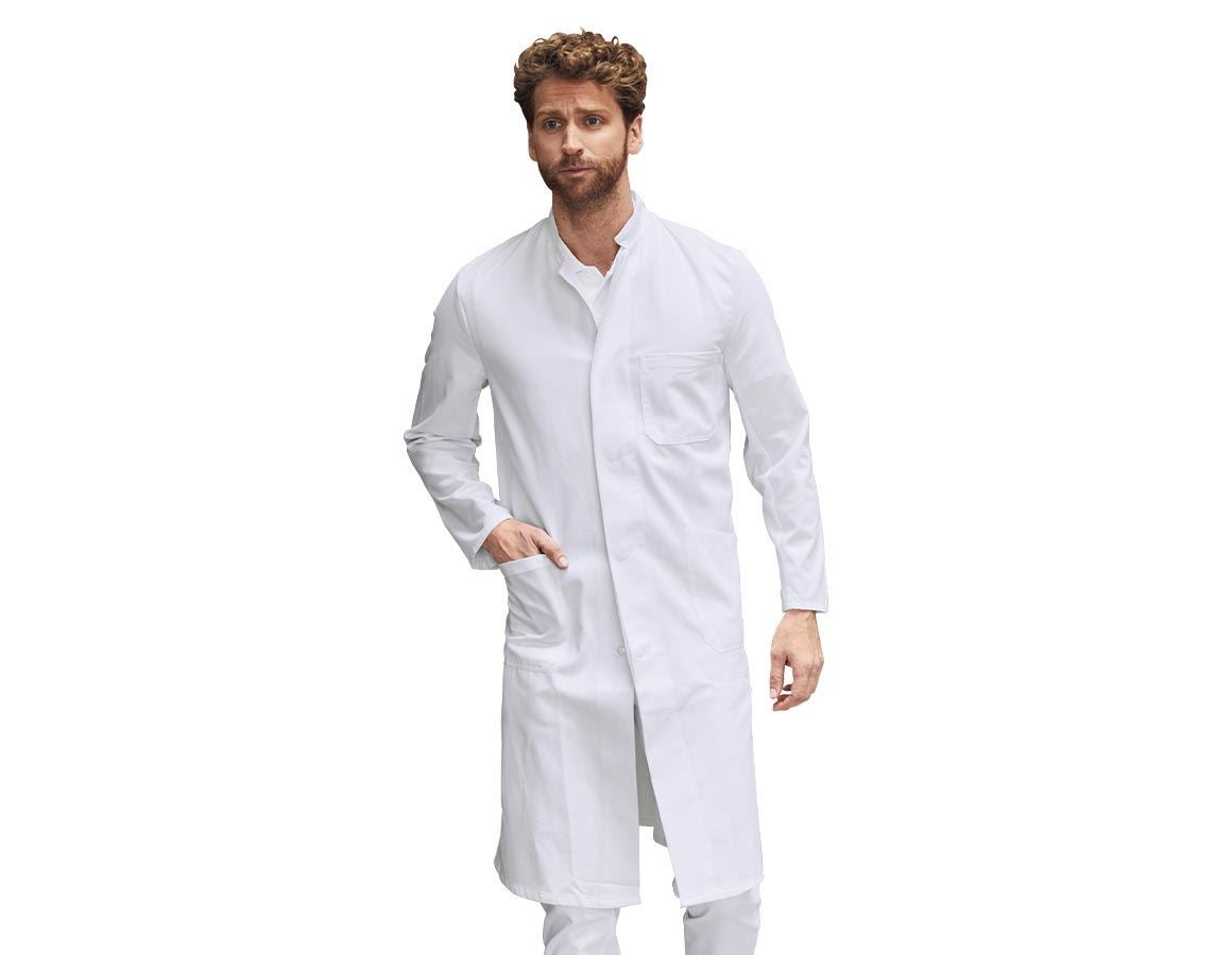 Sarraus de travail | Manteaux médicaux: Manteau professionnel pour homme Sascha + blanc