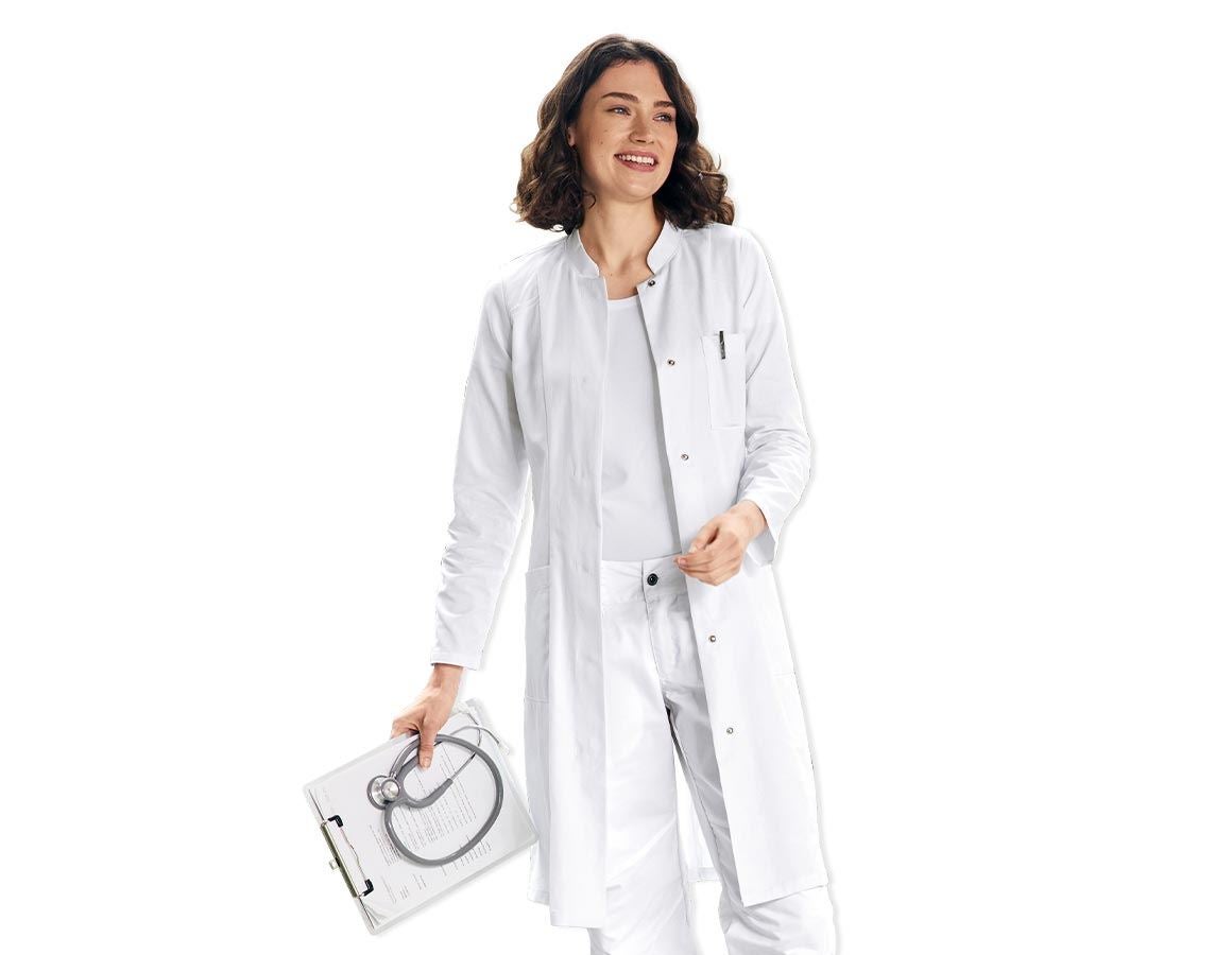 Sarraus de travail | Manteaux médicaux: Manteau professionnel pour femme Kira + blanc