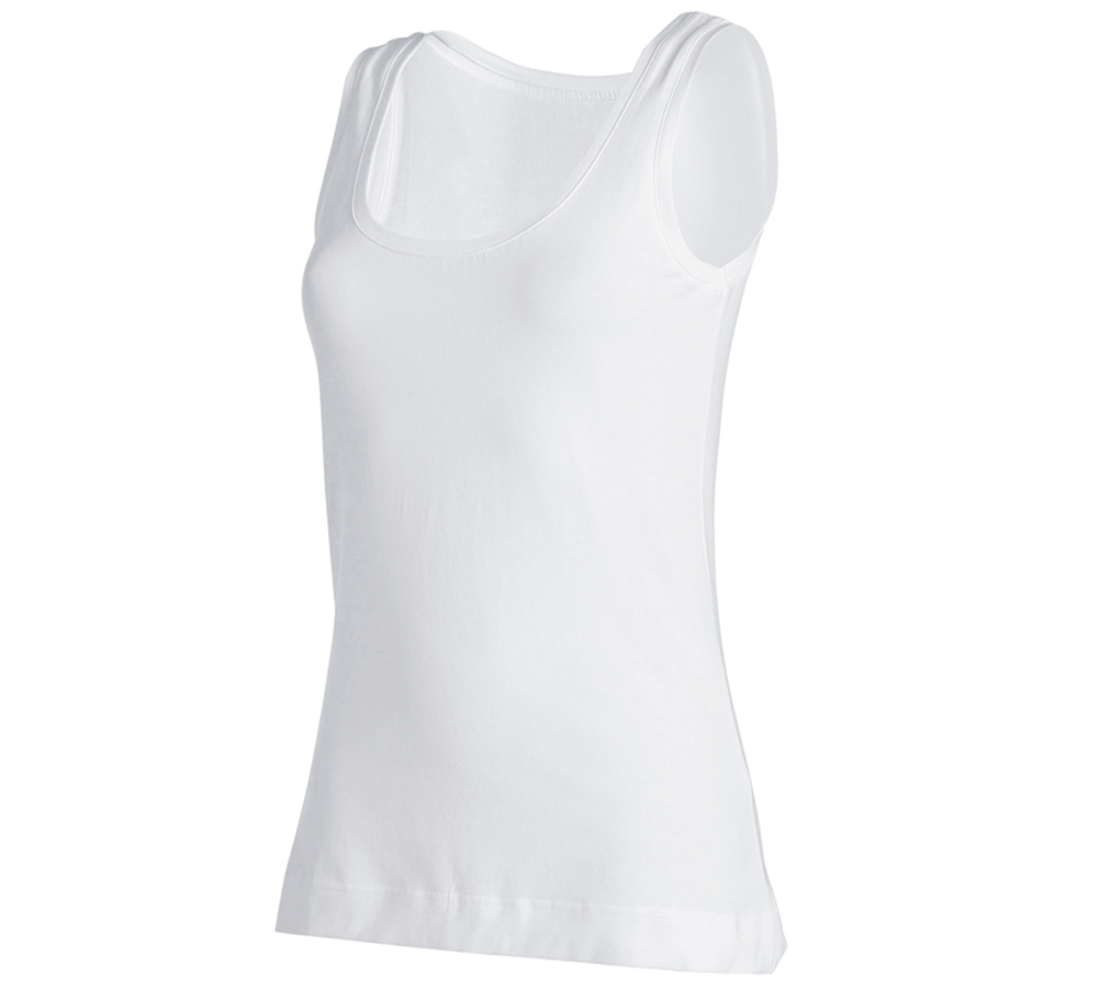 Shirts & Co.: e.s. Tank-Top cotton stretch, Damen + weiß