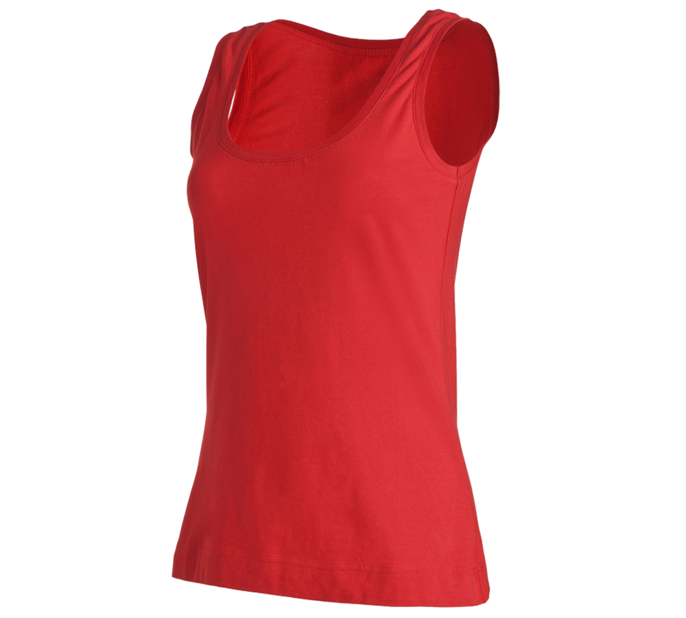 Thèmes: e.s. Débardeur cotton stretch, femmes + rouge vif