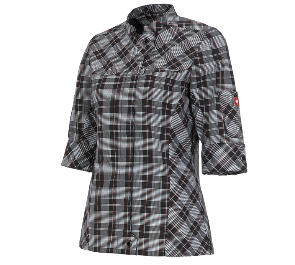 Shirts & Co.: Berufsjacke 3/4-Arm e.s.fusion, Damen + schwarz/weiß/rot