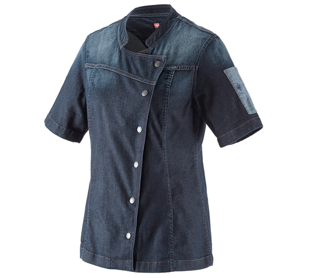 Shirts & Co.: e.s. Kochjacke denim, Damen + mediumwashed