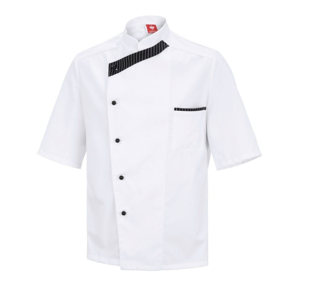 Thèmes: Veste de cuisinier Elegance, mi-bras + blanc/noir