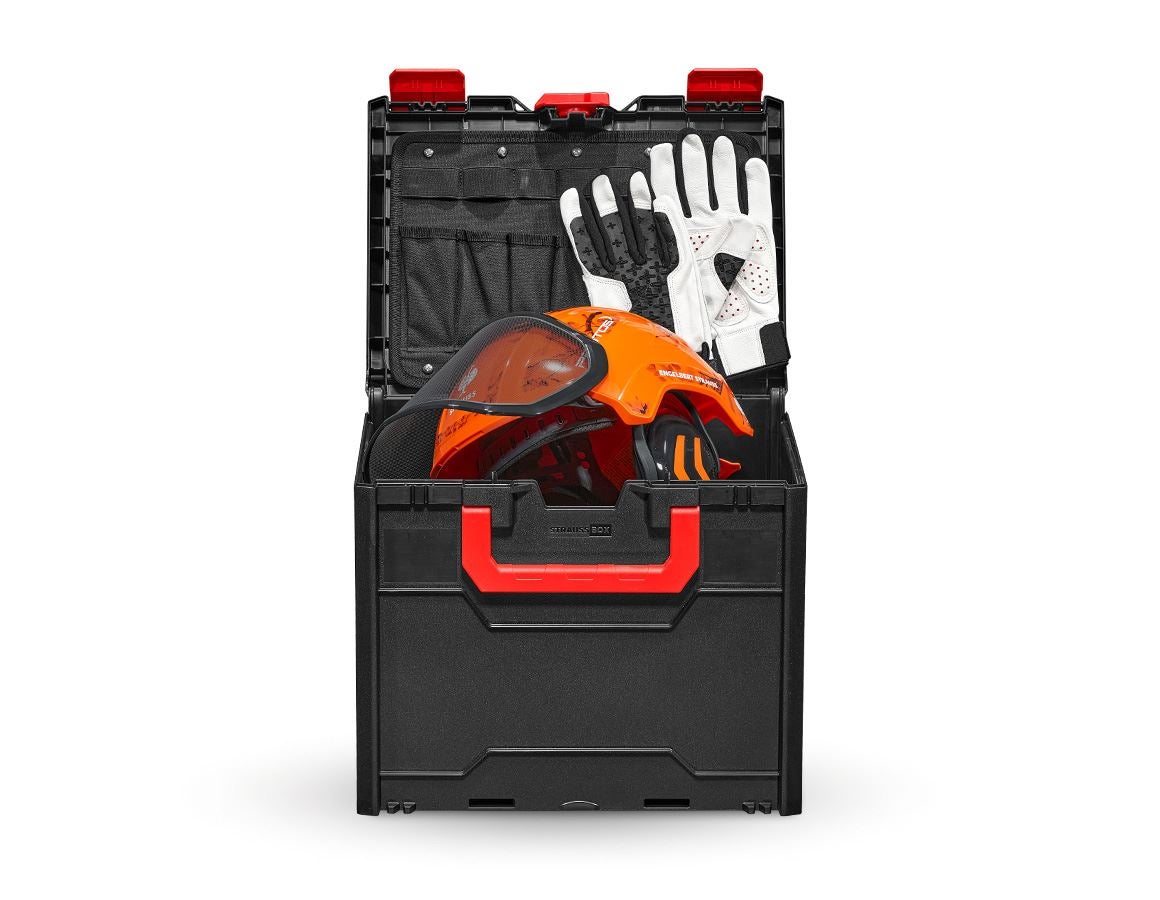 Casques de Sécurité: KIT : Casque Protos + STRAUSSbox 340 midi + orange fluo woodprint