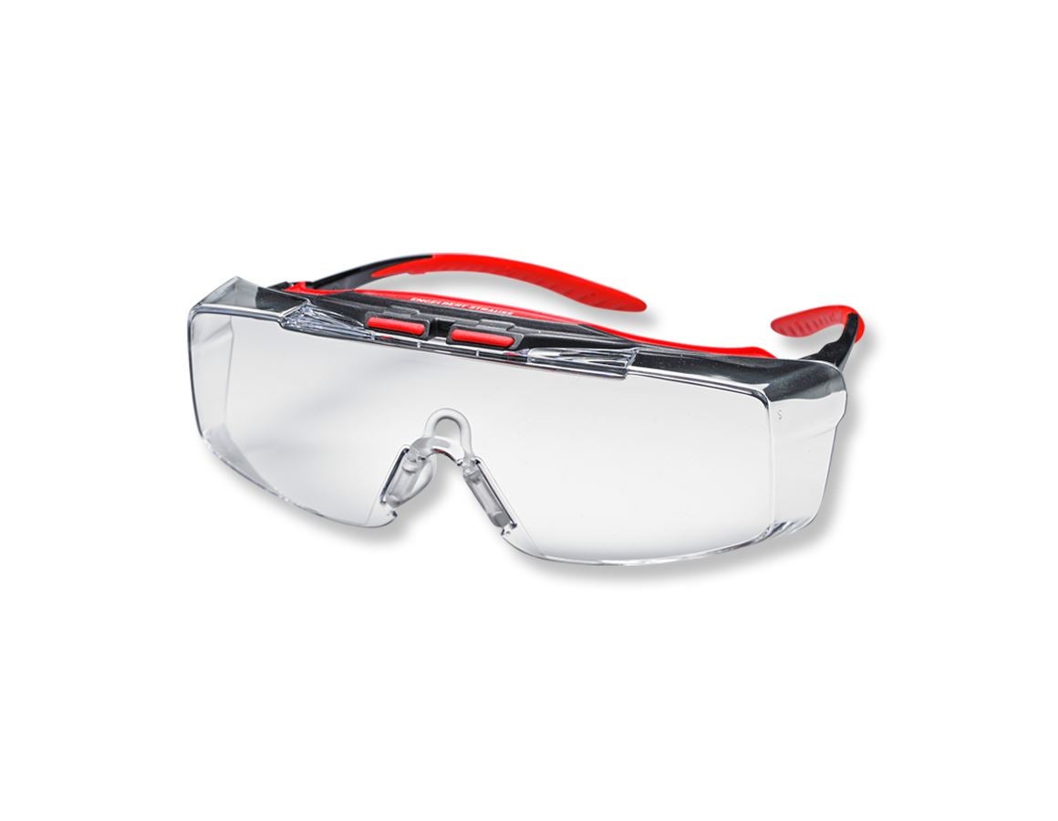 Schutzbrillen: e.s. Schutz-/Überbrille Loras + klar/rot/schwarz