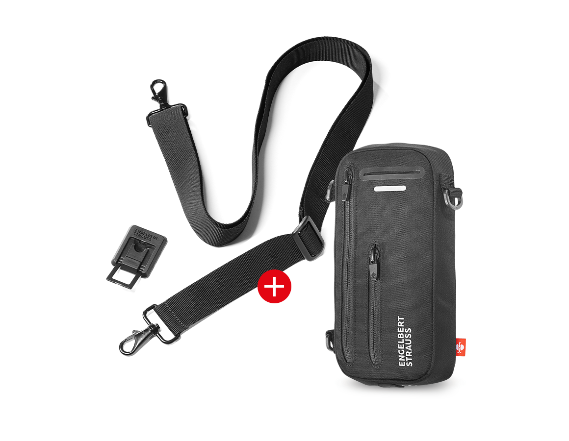 Accessoires: KIT : e.s. phone leash + bag + noir