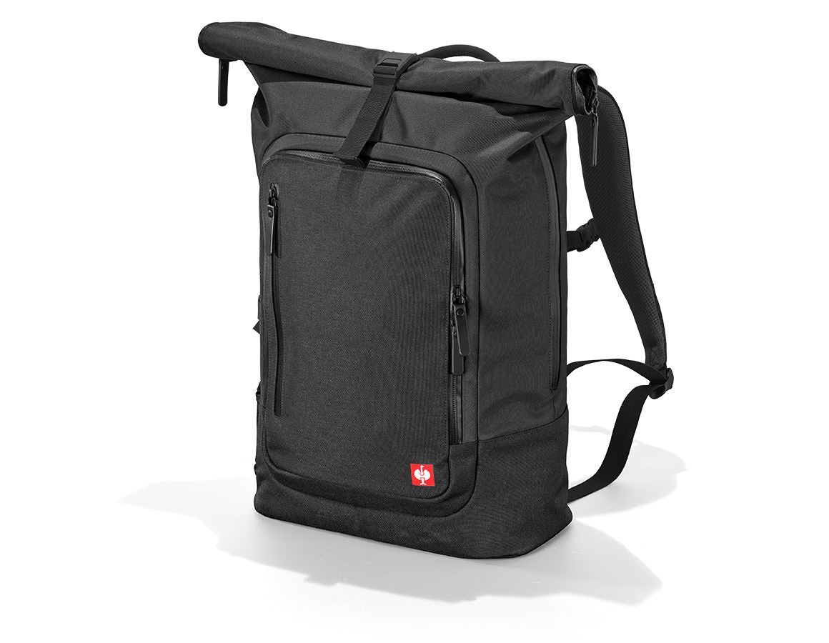 Bekleidung: Rolltop-Rucksack e.s.work&travel + schwarz