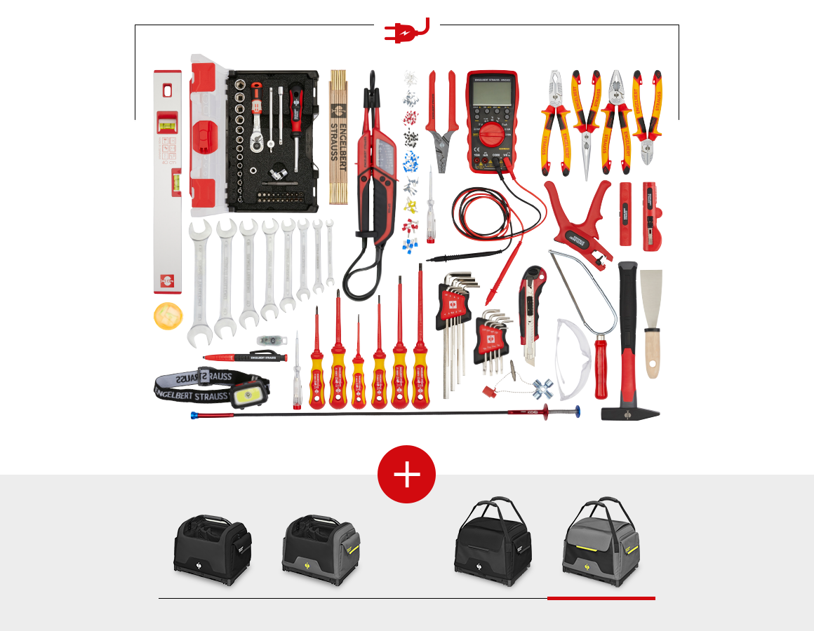 Werkzeuge: Werkzeug-Set Elektro Profi inkl. STRAUSSbox + basaltgrau/acidgelb
