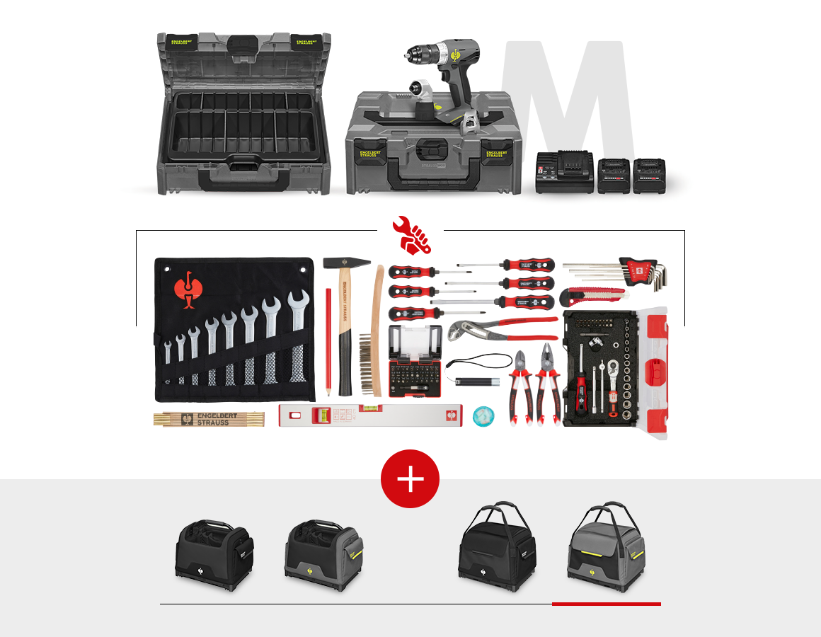 Werkzeuge: Werkzeug-Set Allround + 18,0V Akku-Multi-Schrauber + basaltgrau/acidgelb