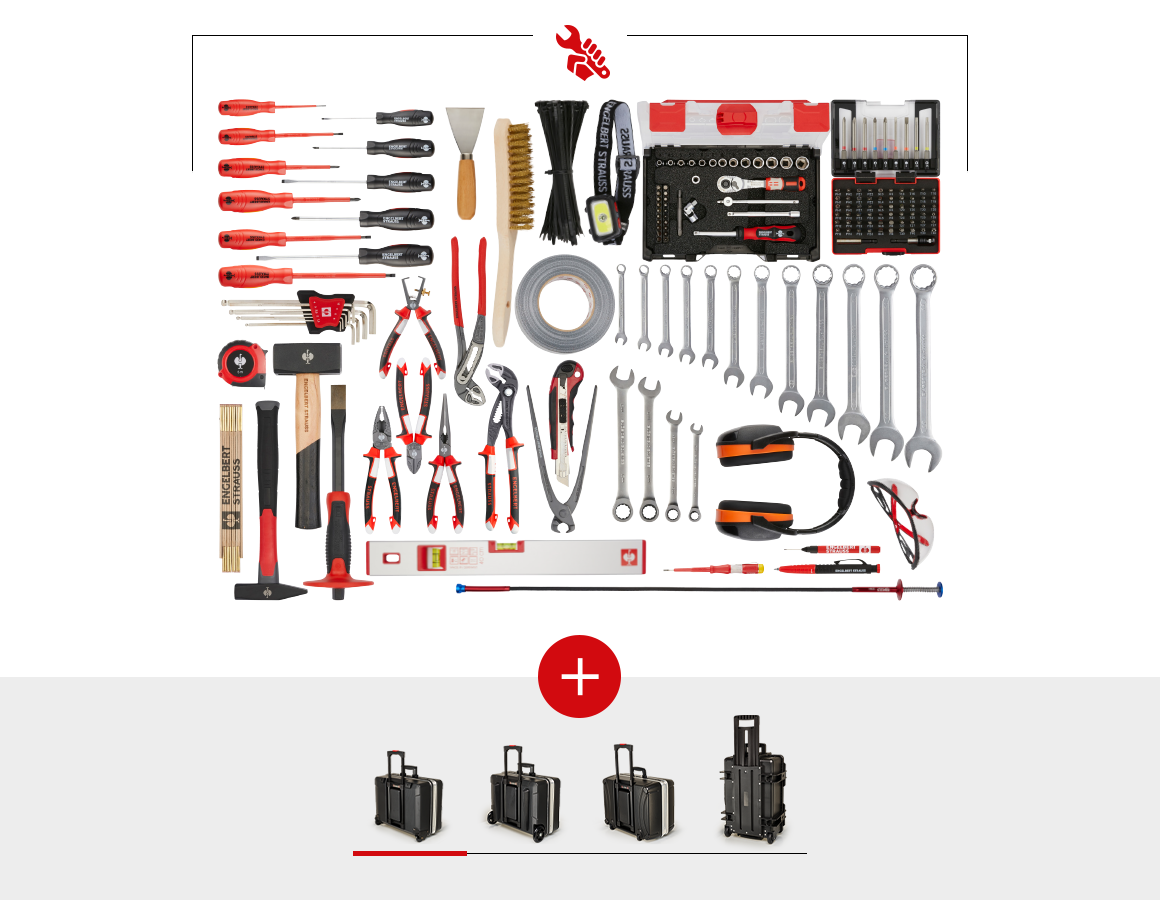 Mallette à outils: Jeu d'outils Allround Meister + chariot à outils