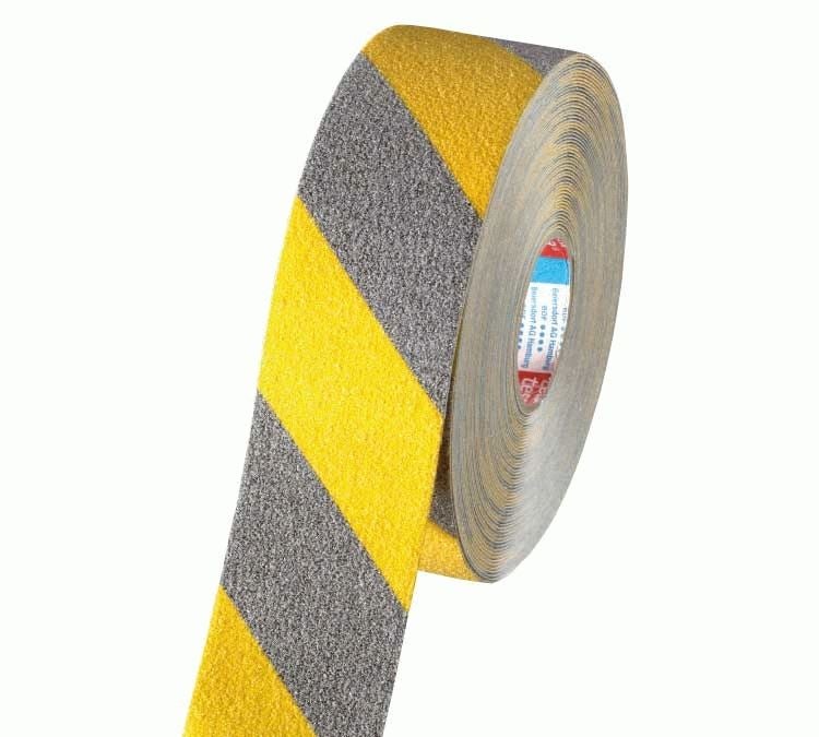 Kunststoffbänder | Kreppbänder: tesa - Anti-Rutschklebeband + gelb/schwarz