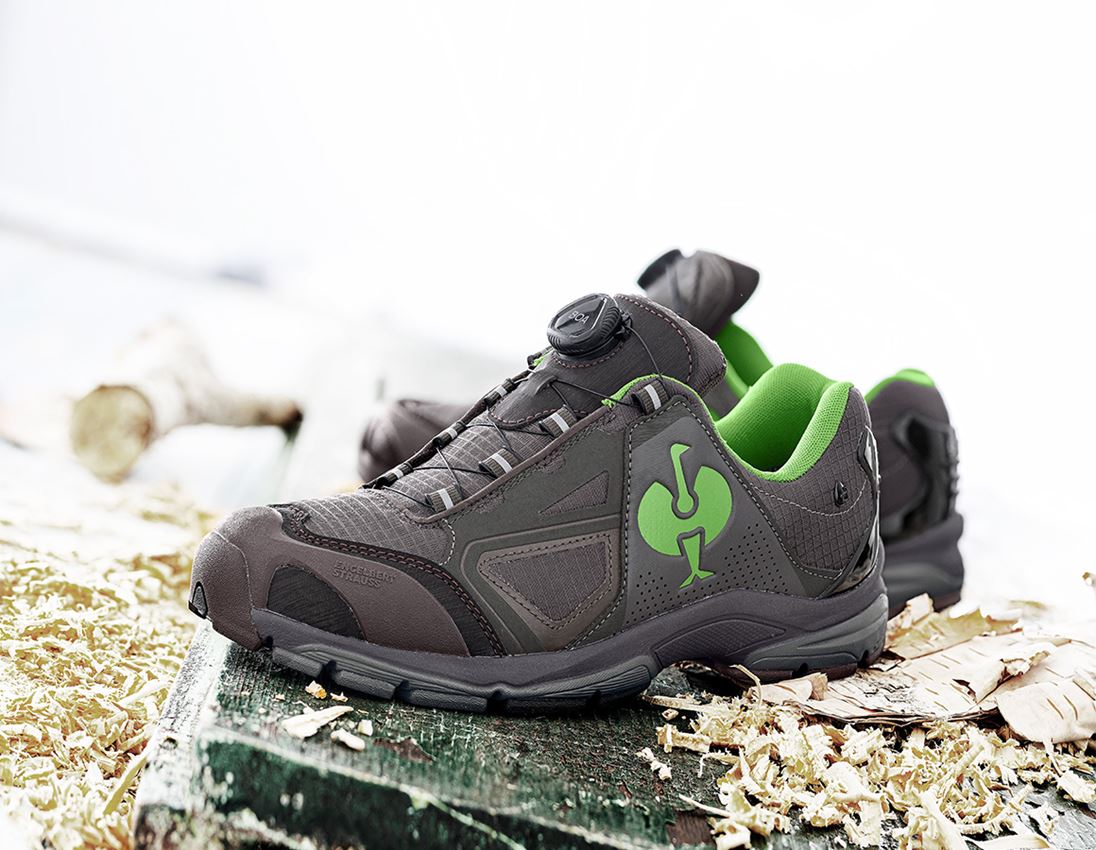 Chaussures: O2 Chaussures de travail e.s. Minkar II + marron/vert d'eau