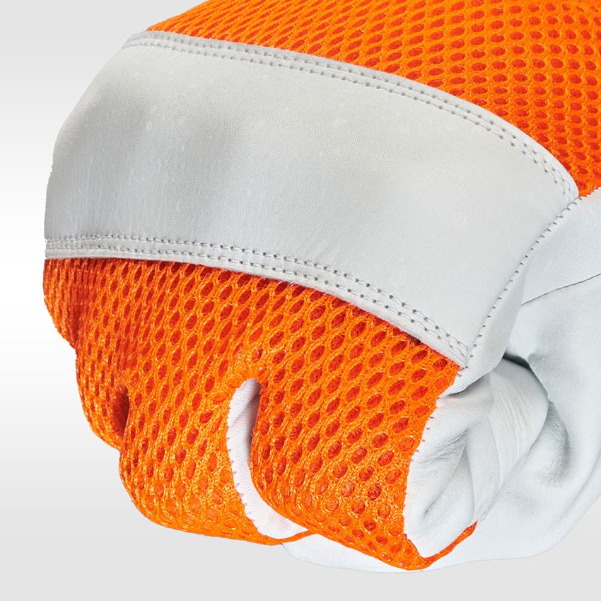 Leder: e.s. Leder-Handschuhe Mesh + orange 2