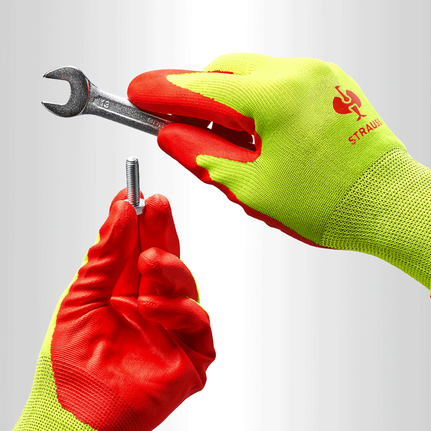 Revêtement: Gants en mousse de nitrile Flexible Foam + jaune fluo/rouge 2