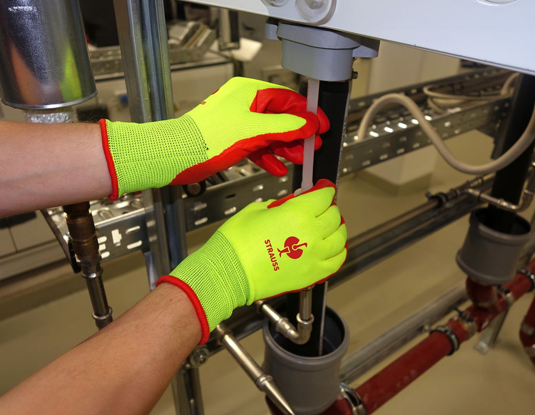 Revêtement: Gants en mousse de nitrile Flexible Foam + jaune fluo/rouge 1