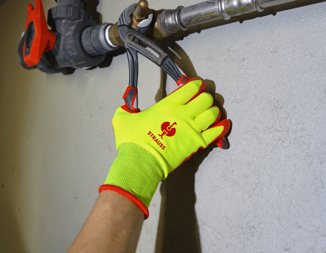 Revêtement: Gants en mousse de nitrile Flexible Foam + jaune fluo/rouge 2