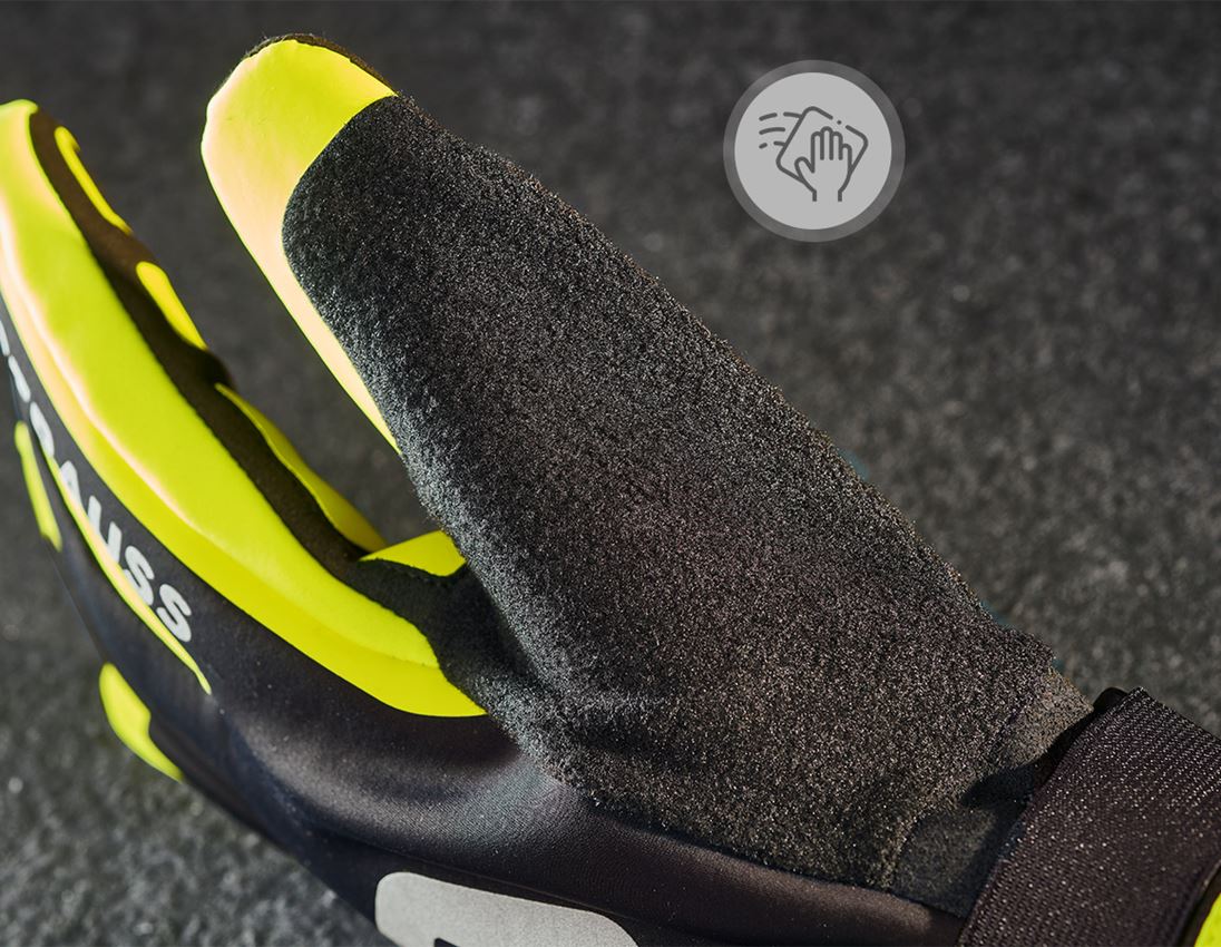 Hybrid: Handschuhe e.s.trail winter + schwarz/acidgelb 1