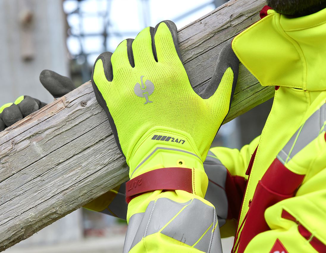 Revêtement: Gants hybrides e.s.motion 24/7 + jaune fluo/anthracite