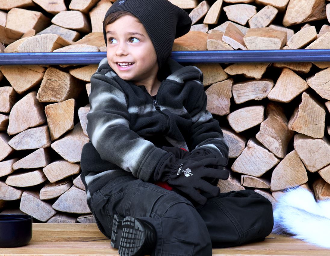 Vêtements: 3pour2 e.s. Gants d'hiver pour enfants Fleece Com. + noir