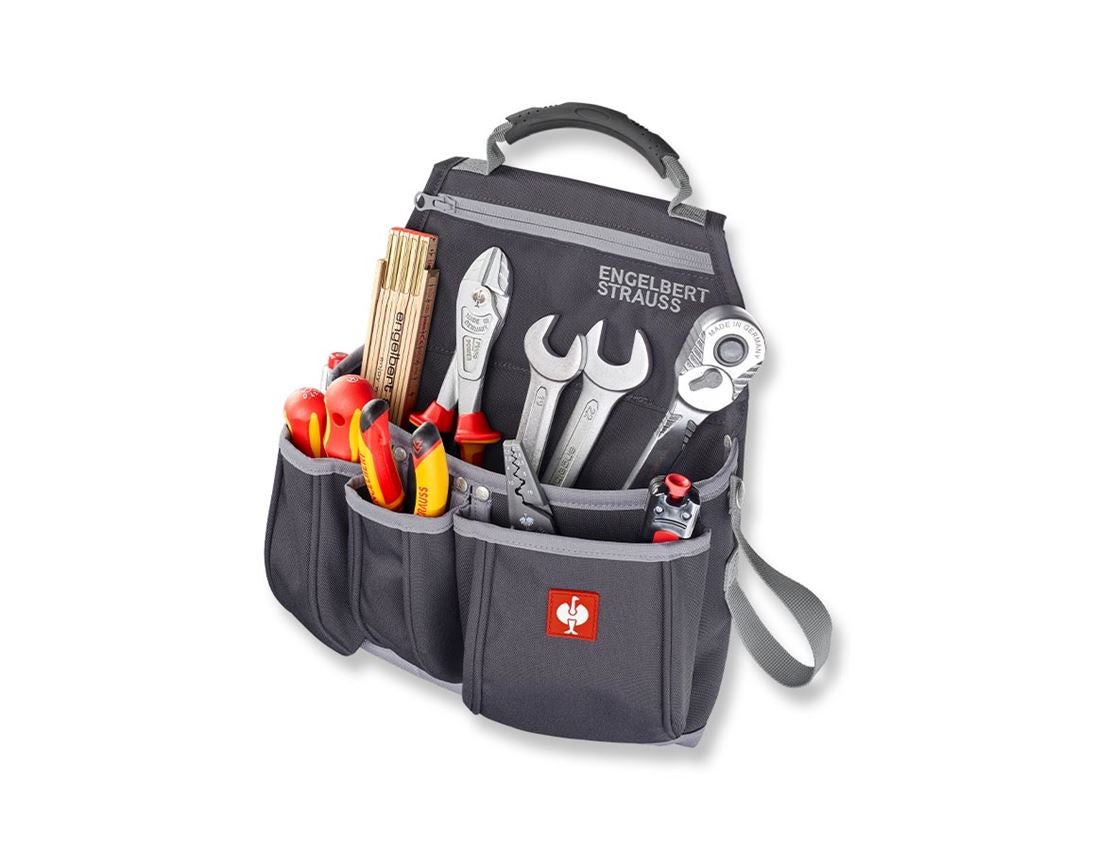 Sacoches à outils: e.s. Poche à outils, 4 compartiments + anthracite/platine