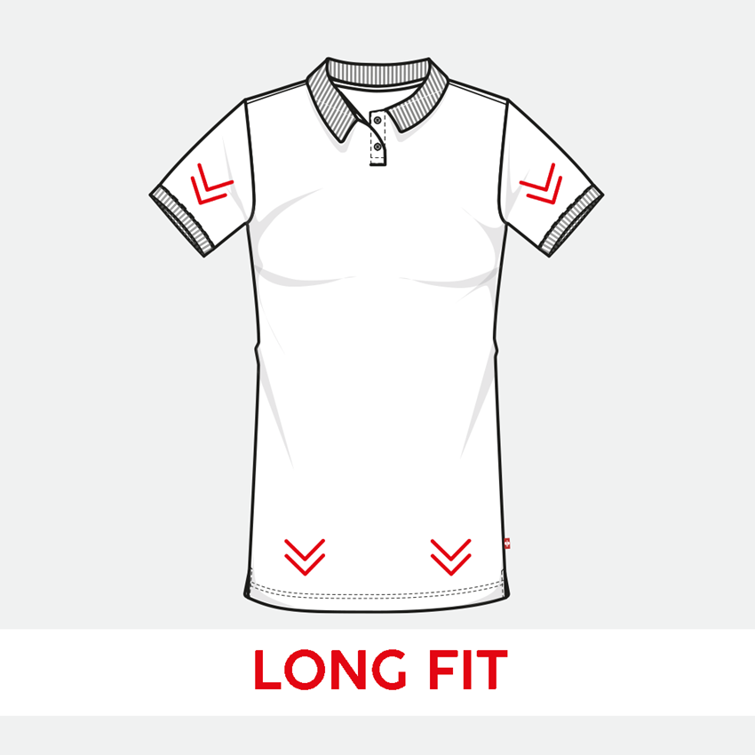 Shirts & Co.: e.s. Piqué-Polo cotton stretch, Damen, long fit + alkaliblau 2