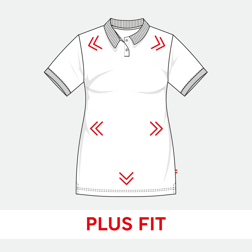 Shirts & Co.: e.s. Piqué-Polo cotton stretch, Damen, plus fit + graumeliert 2