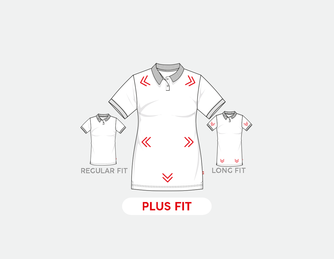 Shirts & Co.: e.s. Piqué-Polo cotton stretch, Damen, plus fit + feuerrot 1
