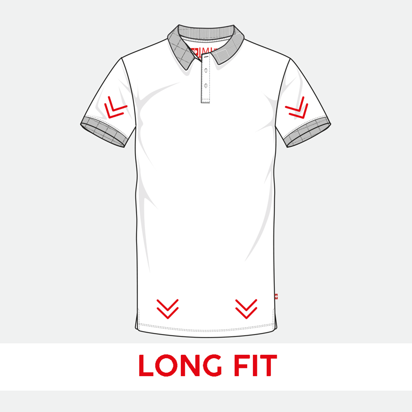 Shirts & Co.: e.s. Piqué-Polo cotton stretch, long fit + alkaliblau 2