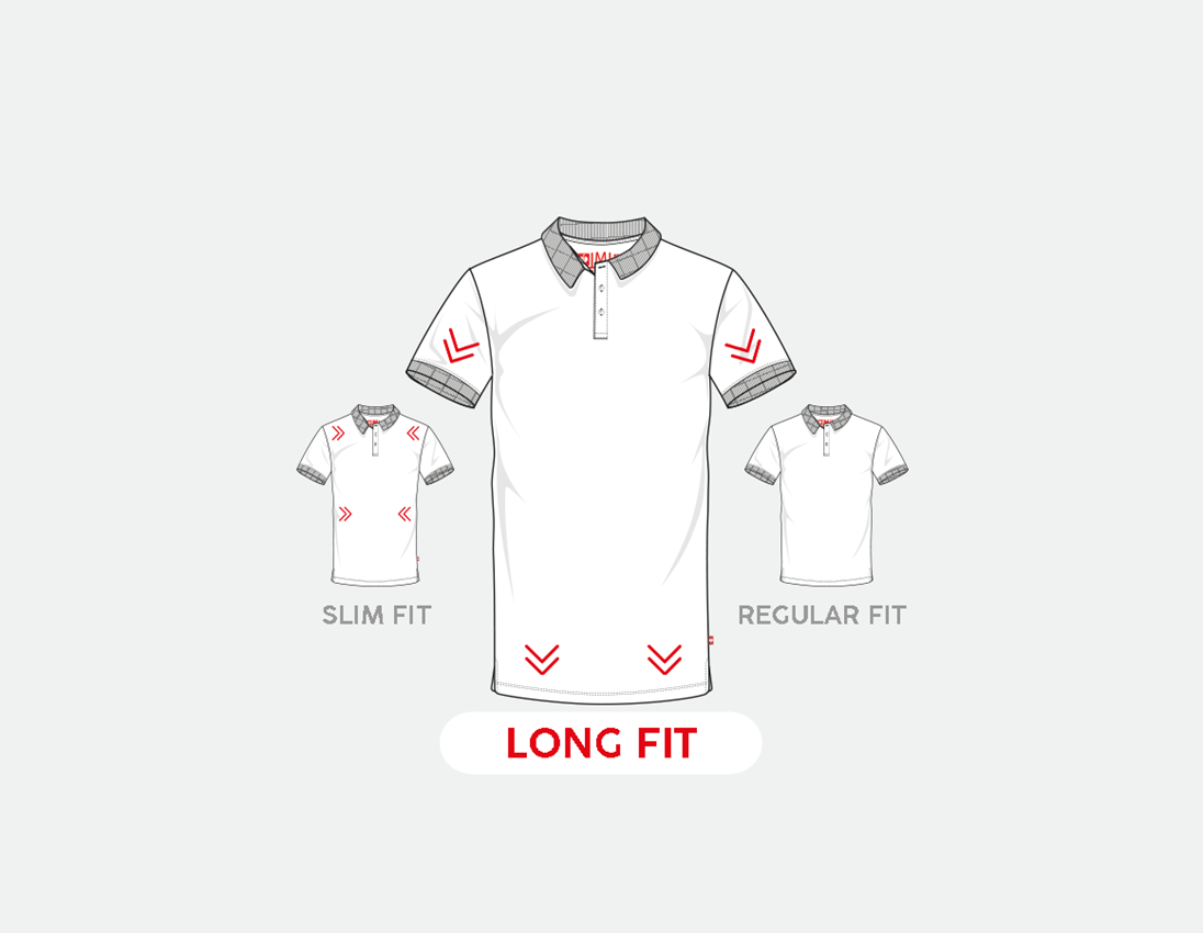 Shirts & Co.: e.s. Piqué-Polo cotton stretch, long fit + graumeliert 1