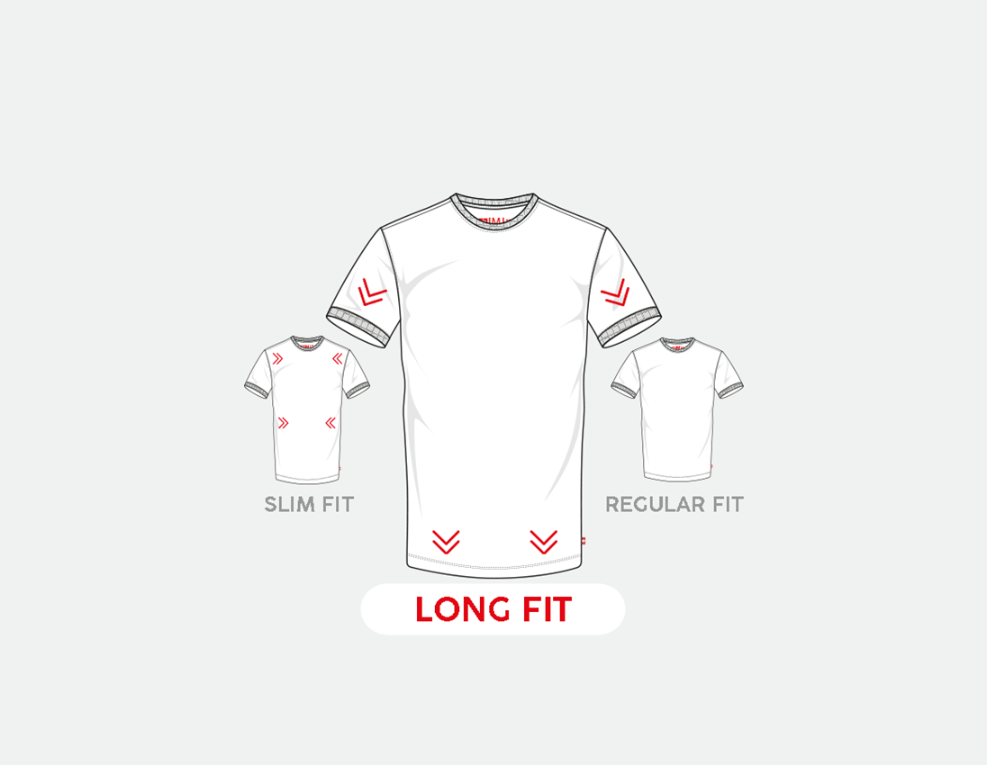 Shirts & Co.: e.s. T-Shirt cotton stretch, long fit + weiß 1