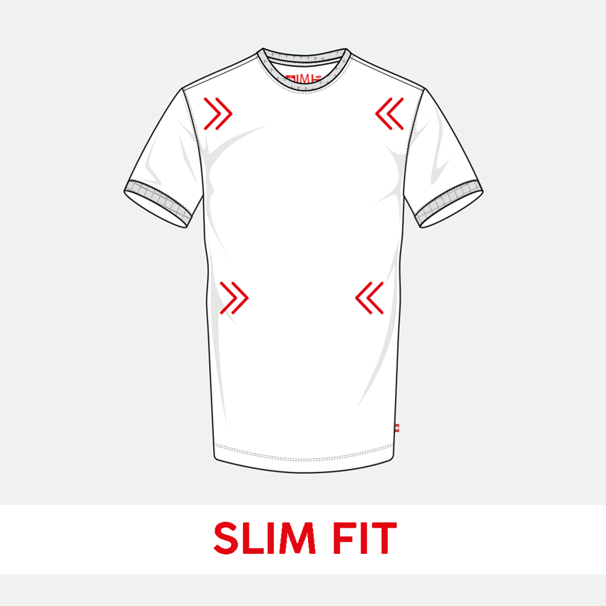 Hauts: e.s. T-Shirt cotton stretch, slim fit + blanc 2