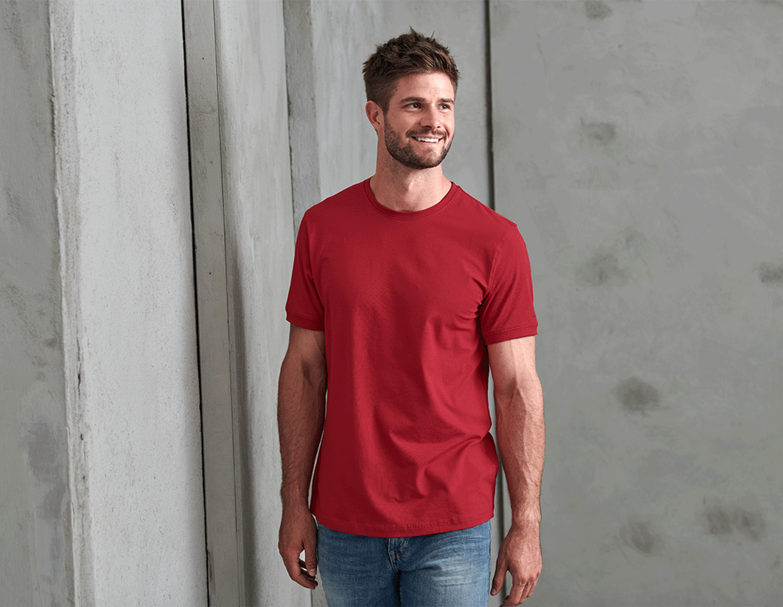 Menuisiers: e.s. T-Shirt cotton stretch + rouge vif