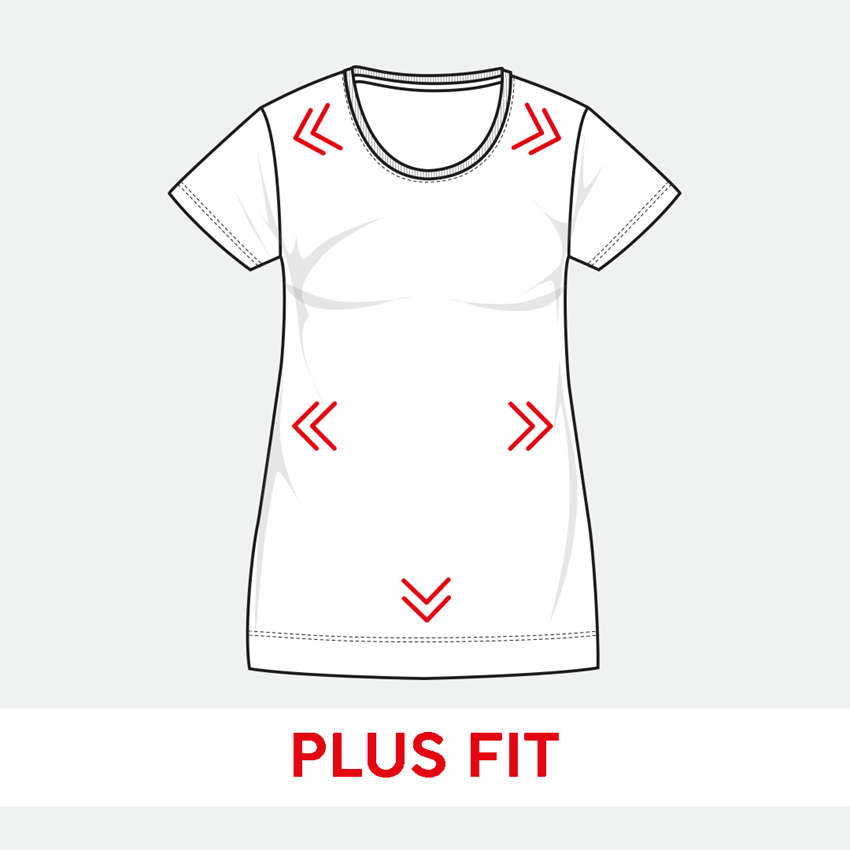 Shirts & Co.: e.s. T-Shirt cotton stretch, Damen, plus fit + anthrazit 2